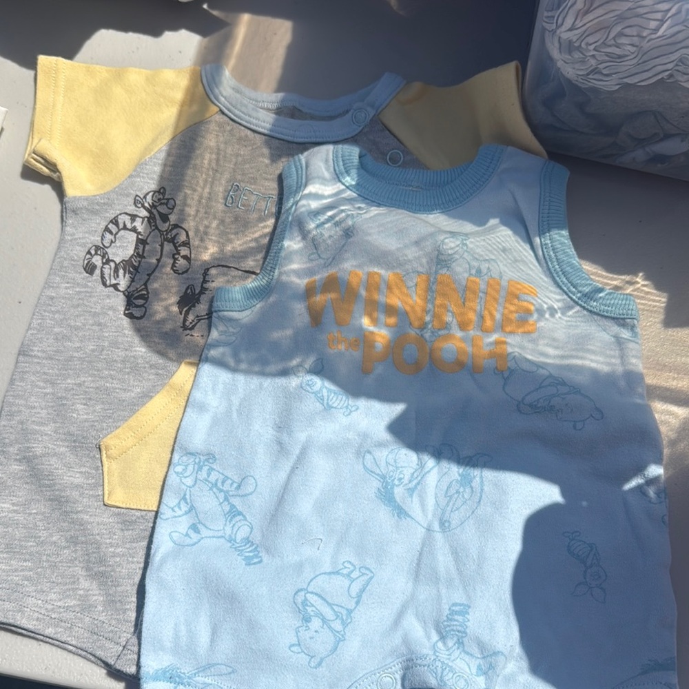Disney Baby Light Blue and Yellow Infant Bodysuit